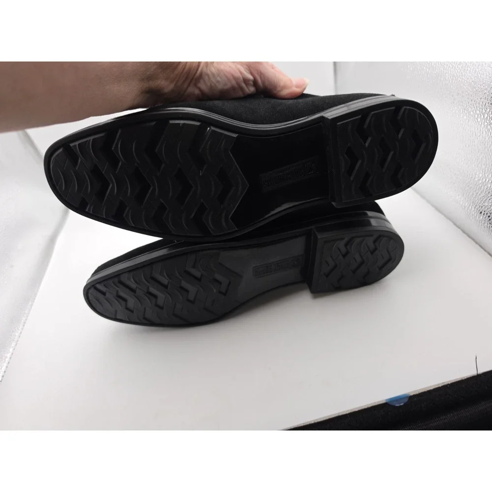 Stacy Adams Neville Mens Loafers Black Suede Moc Toe Bit Slip On Shoes Size 8M